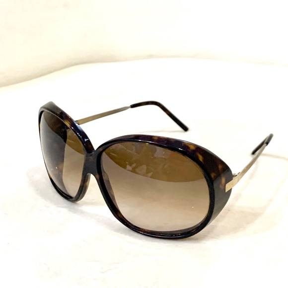 MARNI Vintage Dark Tortoiseshell Round Over Sized Brown Lens Sunglasses Case - Picture 8 of 11